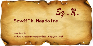 Szvák Magdolna névjegykártya