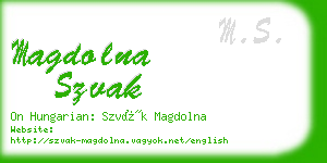magdolna szvak business card